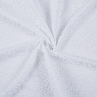 White Floral Puckered Shower Curtain