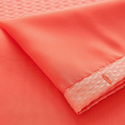 Coral Sheer and Grid Shower Curtain and Liner Set