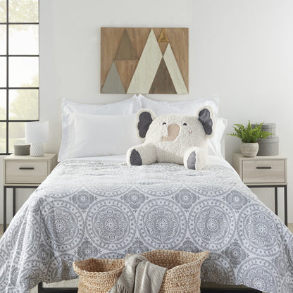 Grey 14" X 27" Novelty Polyester Throw Pillow