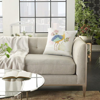 Beige 21" X 16" Novelty Polyester Throw Pillow