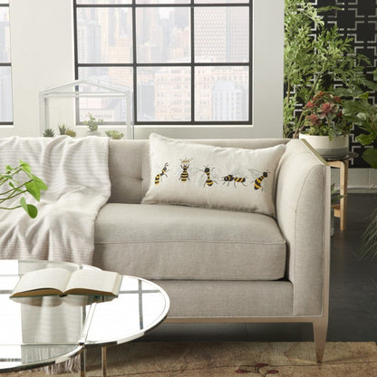 Ivory 21" X 16" Novelty Polyester Throw Pillow