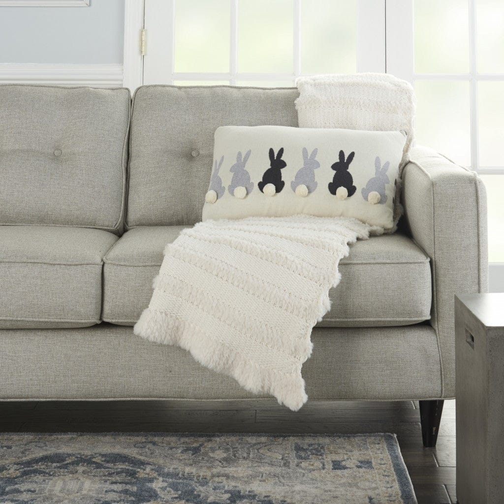 Ivory 23" X 24" Novelty Polyester Throw Pillow