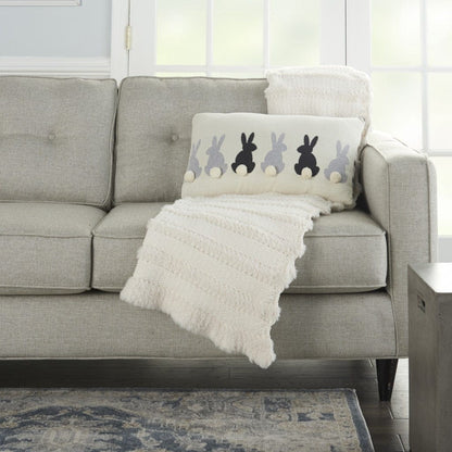 Ivory 23" X 24" Novelty Polyester Throw Pillow