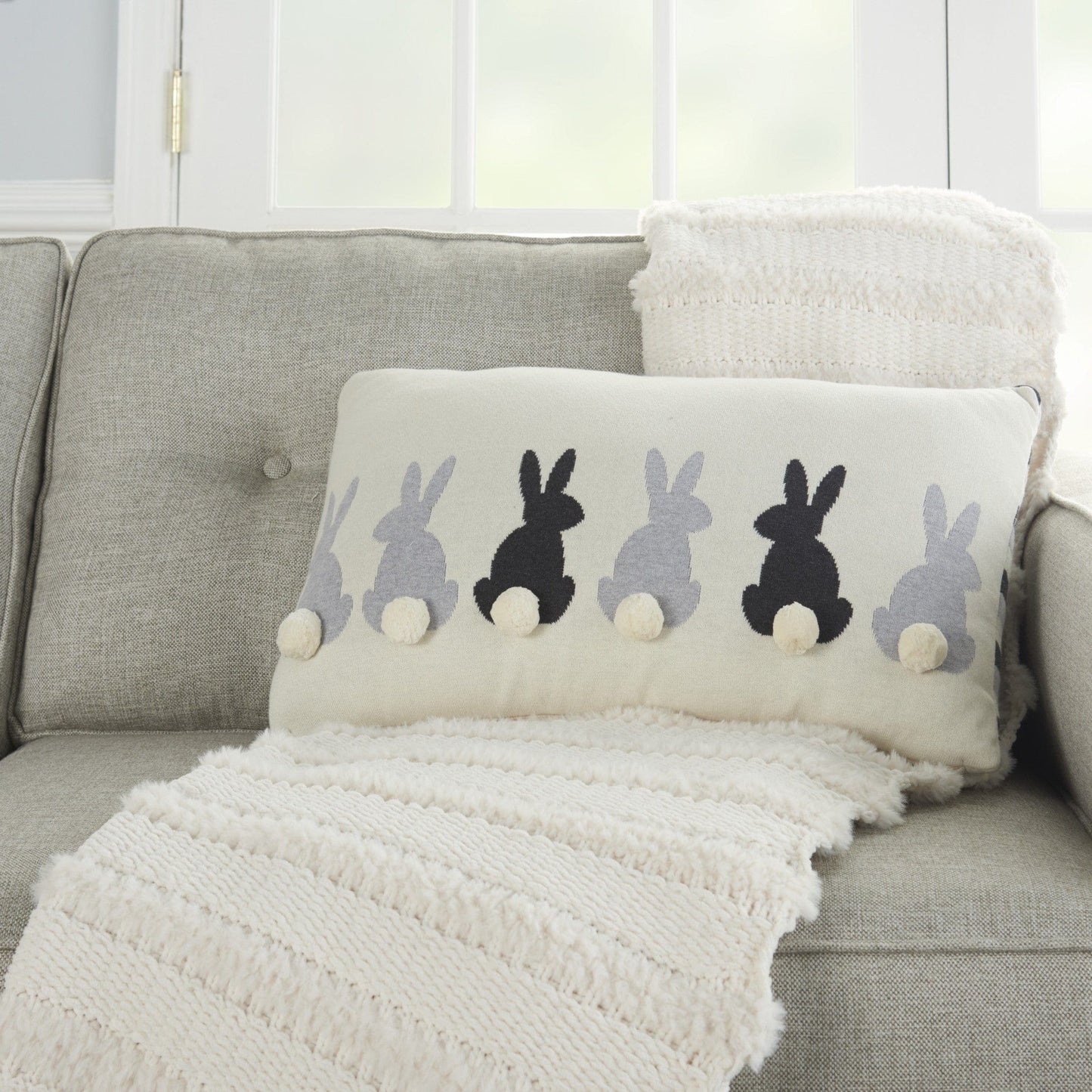 Ivory 23" X 24" Novelty Polyester Throw Pillow