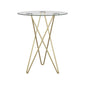 Geometric Clear Glass and Gold Round Table