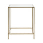 Minimalist Clear Glass and Gold Side Table