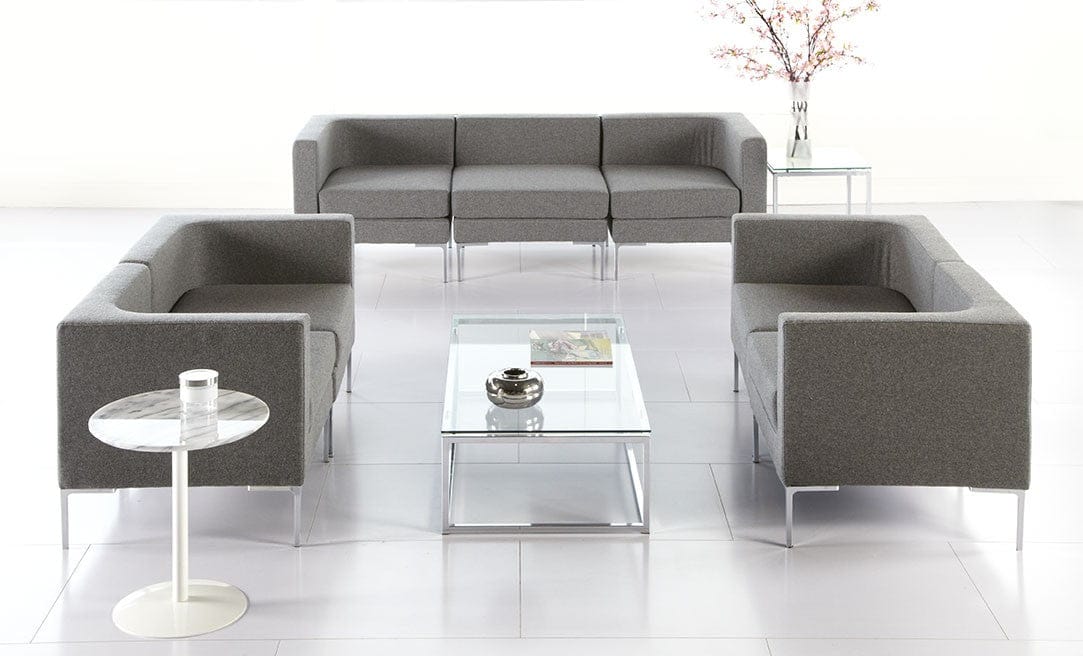 Geo Cube Clear Glass and Chrome End or  Side Table