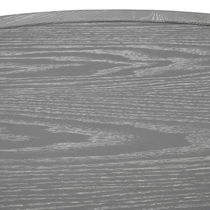 24" Black And Gray Manufactured Wood And Metal Oval Coffee Table