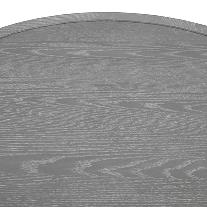 35" Black And Gray Manufactured Wood And Metal Round Coffee Table