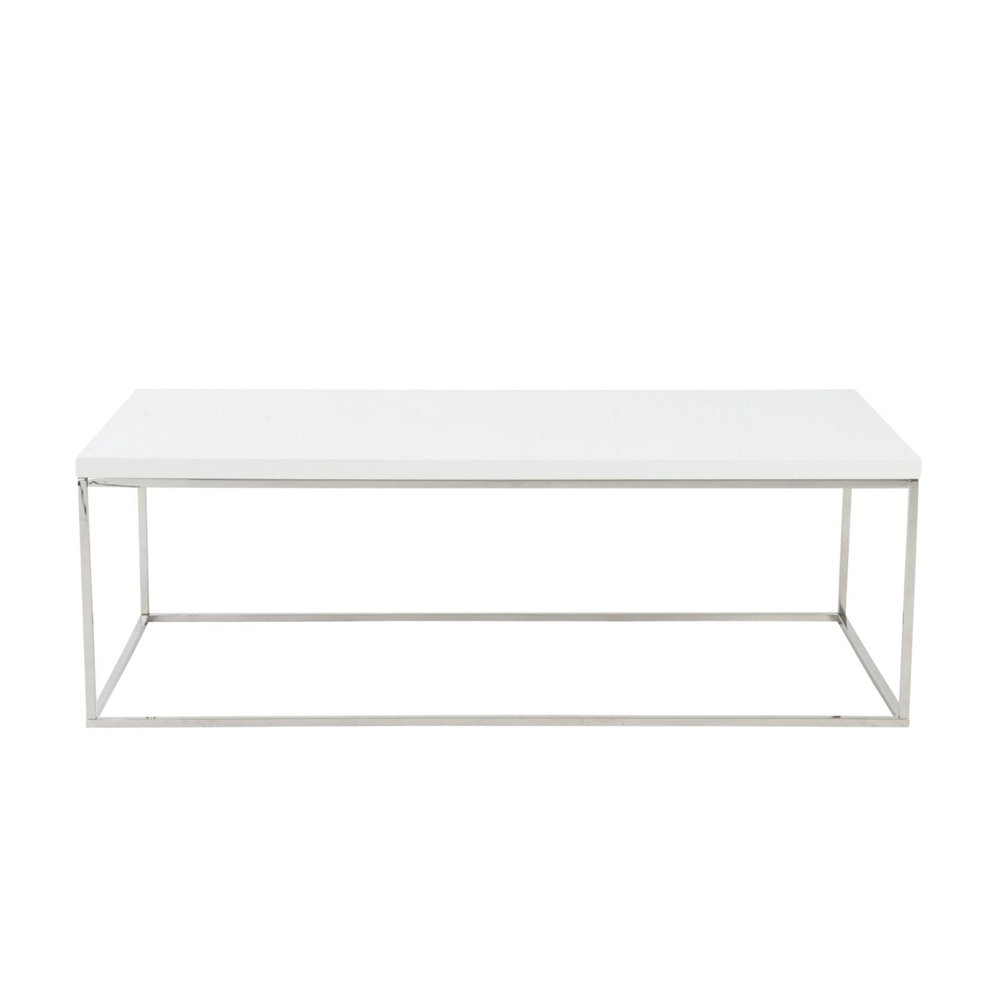 White and Chrome High Gloss Coffee Table