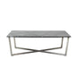 Black on Stainless Faux Marble Coffee Table