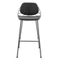 Set of Two Leaf Framed Black Bar Stools