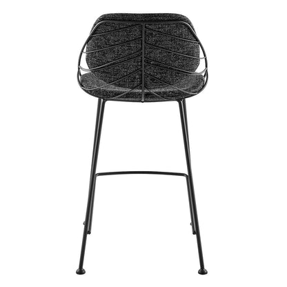 Set of Two Leaf Black Counter Stools