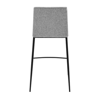 Set of Two Light Brown Faux Leather and Fabric Counter Stools