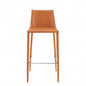 Rich Terra Cotta Faux Leather Bar Stool