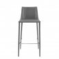 Rich Gray Faux Leather Bar Stool