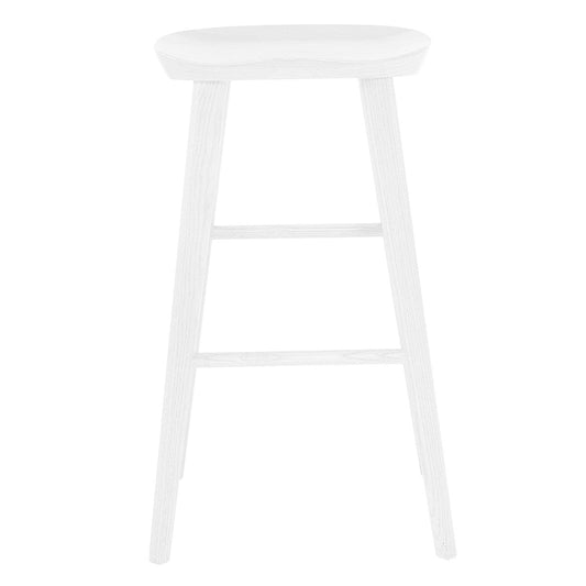 30" White Solid Wood Bar Stool