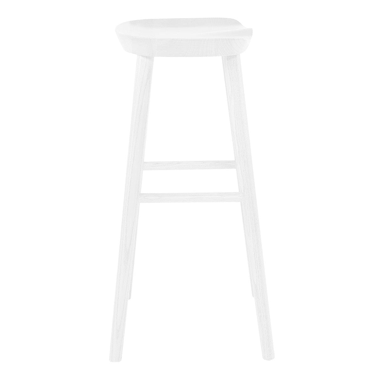 30" White Solid Wood Bar Stool
