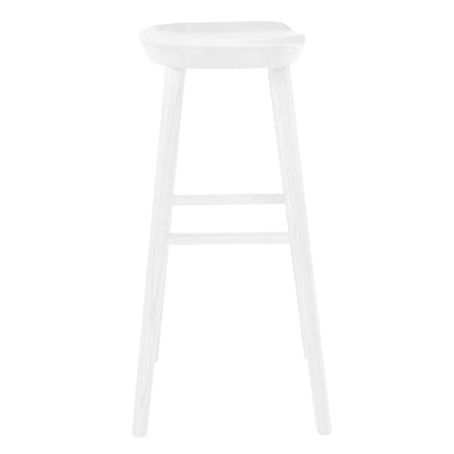 30" White Solid Wood Bar Stool
