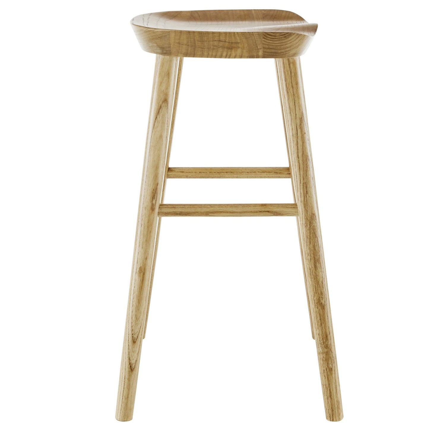 26" Light Natural Brown Solid Wood Counter Stool