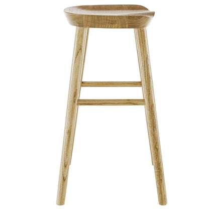 26" Light Natural Brown Solid Wood Counter Stool