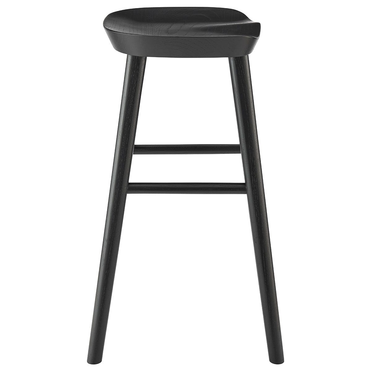 26" Black Solid Wood Counter Stool