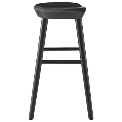 26" Black Solid Wood Counter Stool