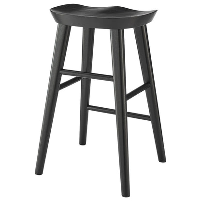26" Black Solid Wood Counter Stool