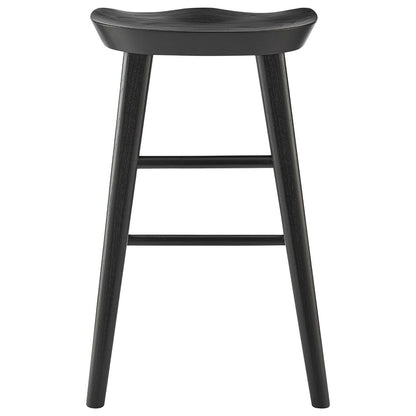 26" Black Solid Wood Counter Stool