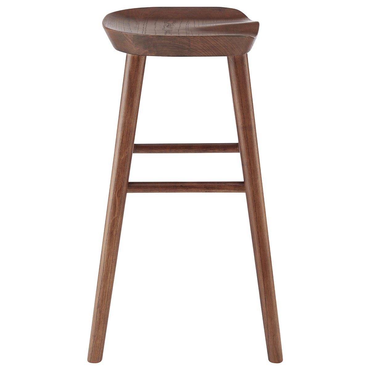 26" Dark Brown Solid Wood Counter Stool
