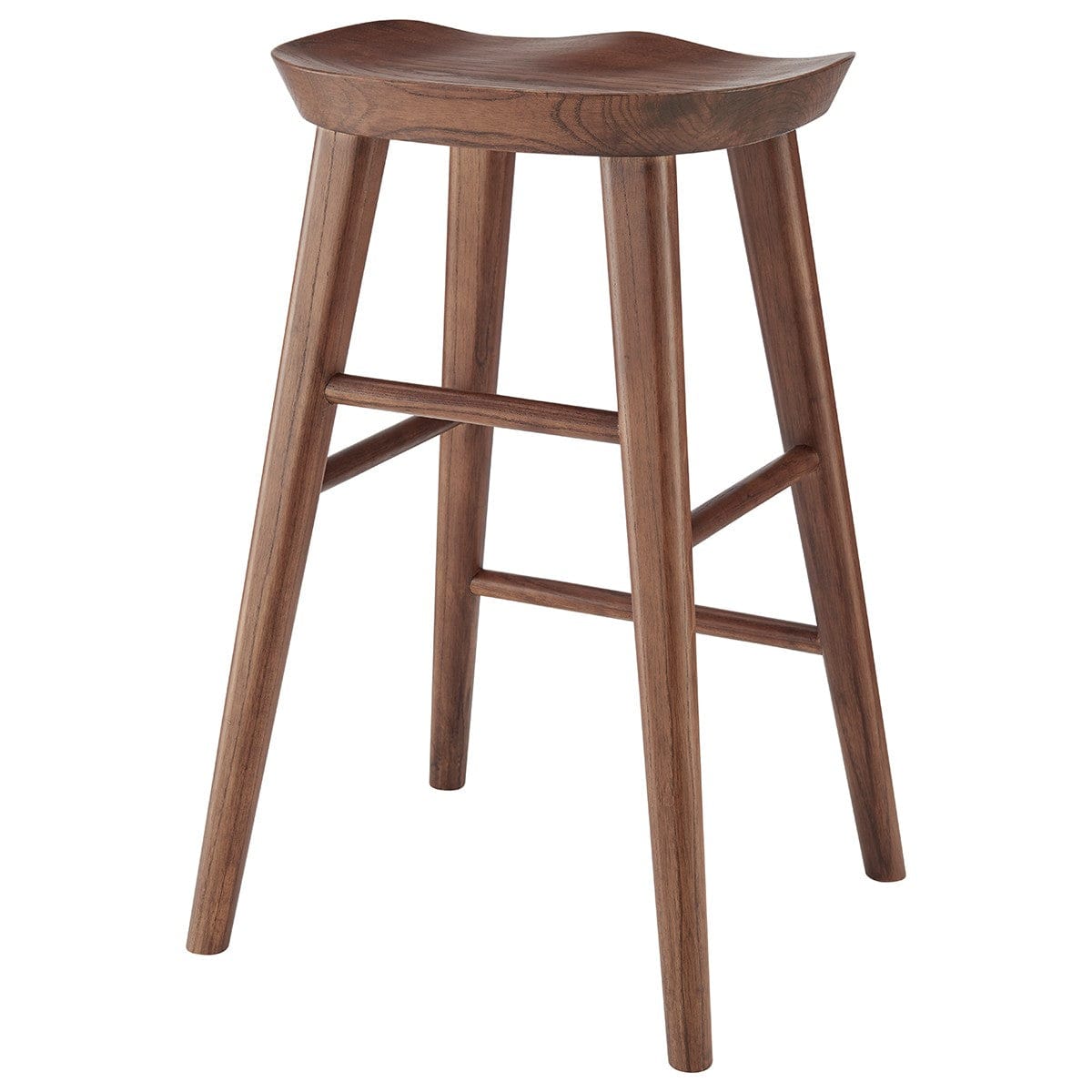 26" Dark Brown Solid Wood Counter Stool