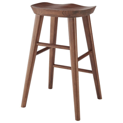 26" Dark Brown Solid Wood Counter Stool