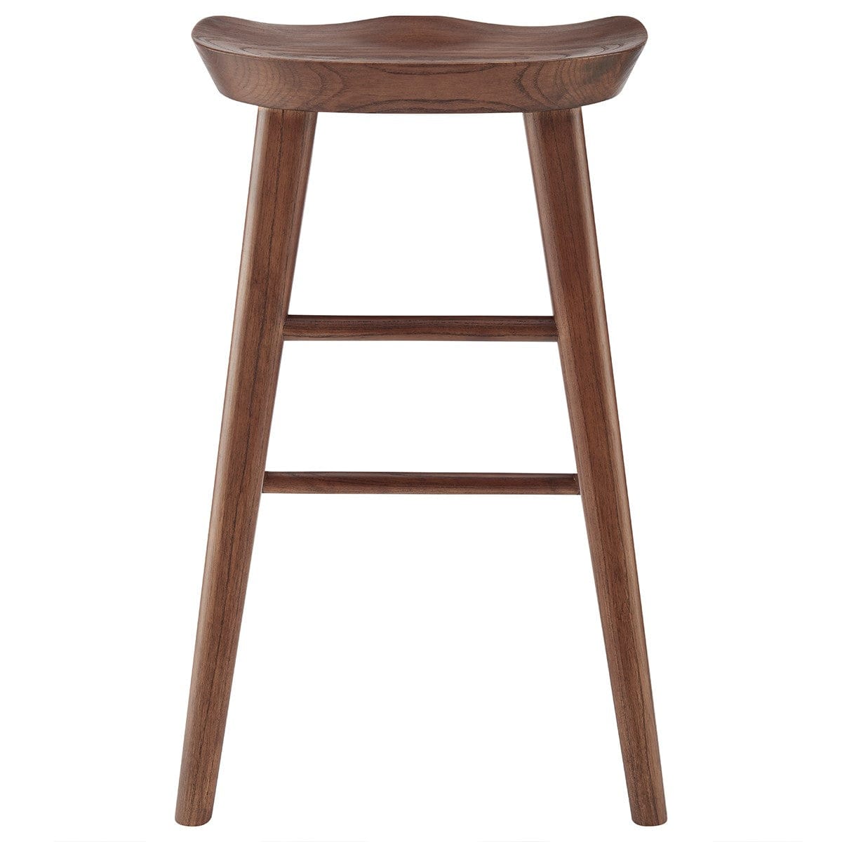 26" Dark Brown Solid Wood Counter Stool