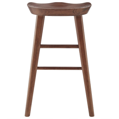 26" Dark Brown Solid Wood Counter Stool