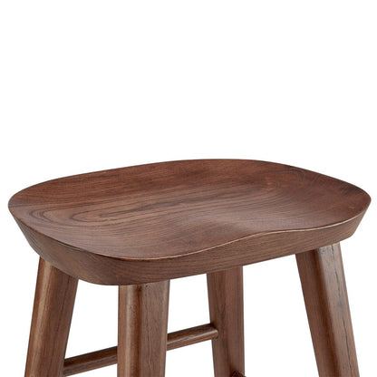 26" Dark Brown Solid Wood Counter Stool