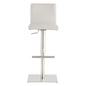 Adjustable White Faux Leather Aluminum Stool