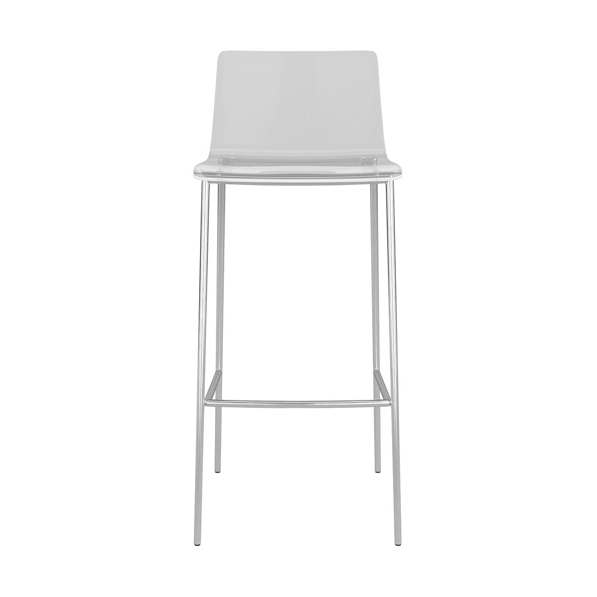 Set of Two Contemporary Acrylic and Nickel Bar Stools