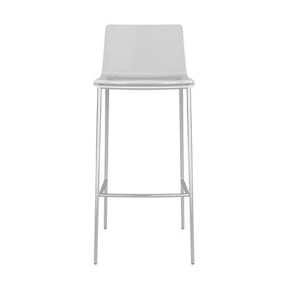 Set of Two Contemporary Acrylic and Nickel Bar Stools