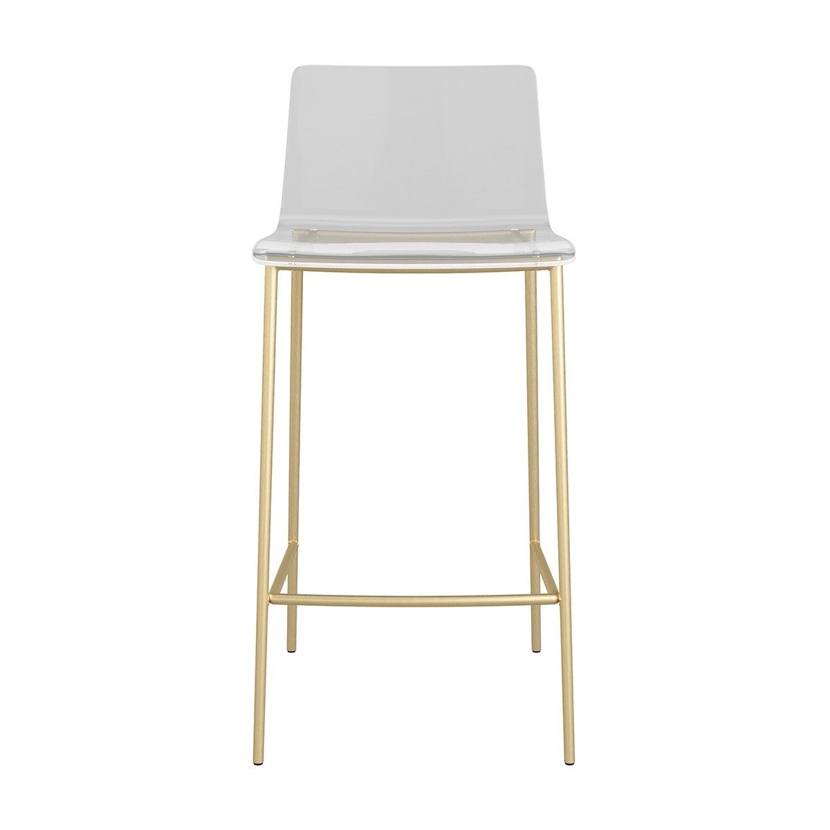 Set of Two Contemporary Acrylic and Gold Counter Stools