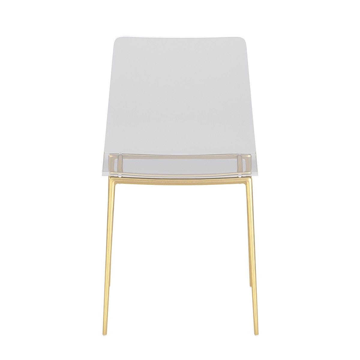 Set of Two Acrylic and Gold Steel Chairs