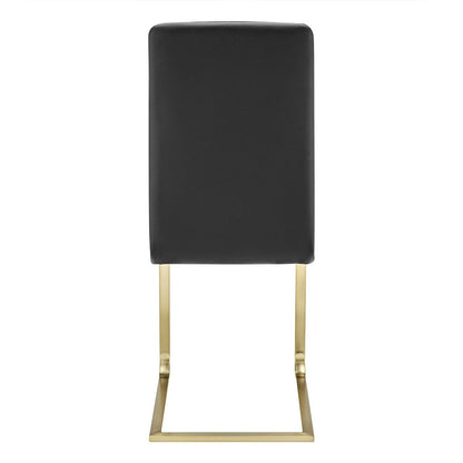 Set of Two Mod Black and Gold Dining Chairs