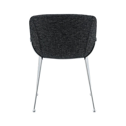 Set of Two Glove Black Fabric Silver Frame Armchairs