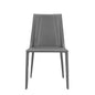 Sleek All Dark Gray Faux Leather Dining or Side Chair