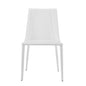 Sleek All White Faux Leather Dining or Side Chair