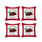 Set of 4 Christmas Buffalo Check Pick Up Truck Throw Pillows