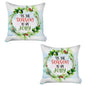 Set Of Two Multicolor Zippered Polyester Text Throw Pillow
