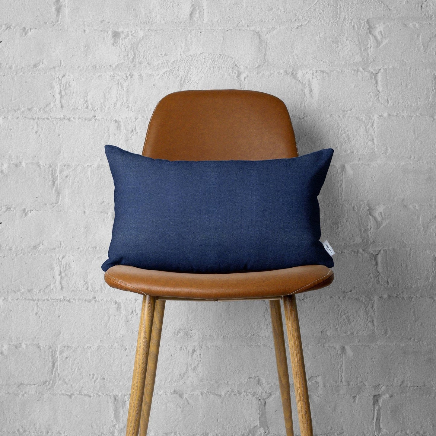 Set of 2 White and Navy Boho Throw Pillow Covers