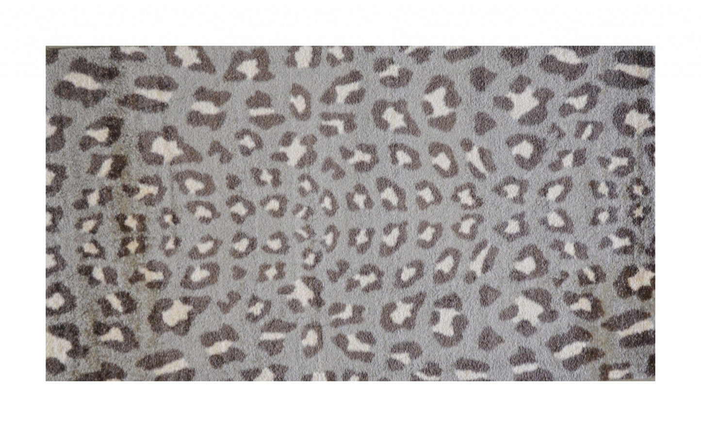 2' x 4' Gray and Brown Cheetah Washable Floor Mat