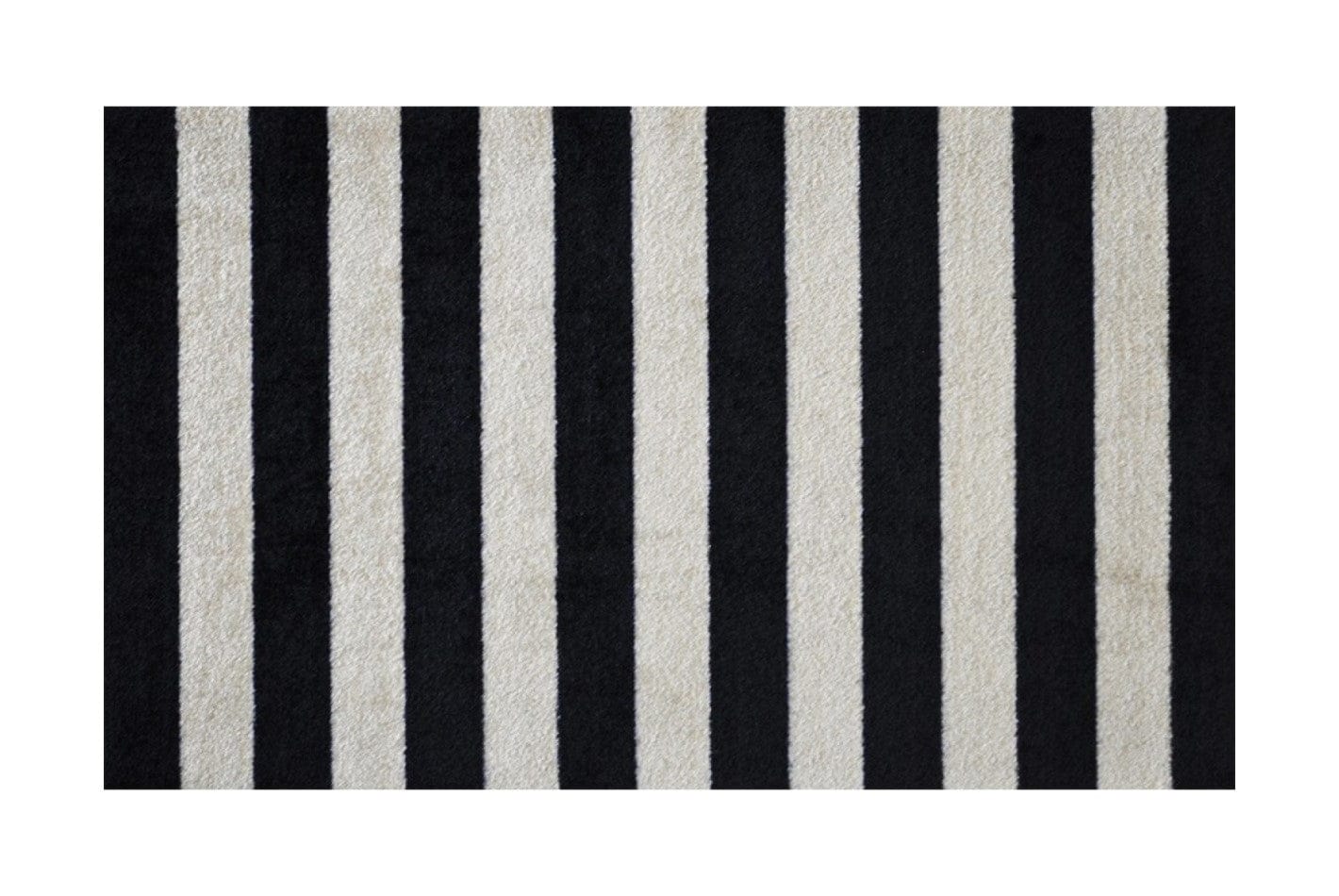 2' x 4' Black and Tan Wide Stripe Washable Floor Mat