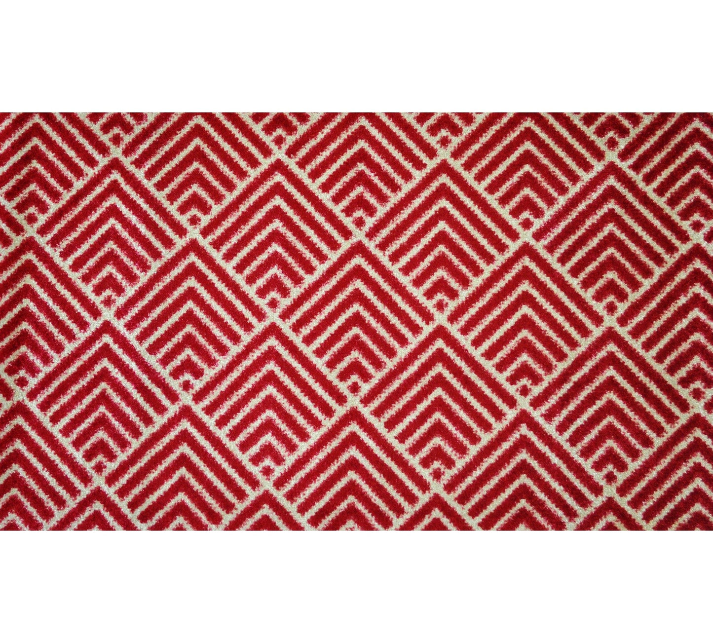 2' x 4' Deep Red and Tan Arrow Geo Washable Floor Mat